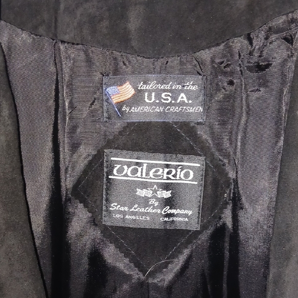 Chic Black Overcoat By Valerio Taylered In Los Angeles Black Suede Large - Picture 2 of 3